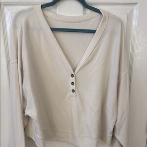Alo Yoga Waffle Cropped Long Sleeve Top - Size Medium